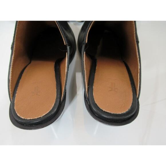 Women's Shoes Frye Serena Mule Slide Leather Inverted Wedge Heels Black Size 9 - Picture 8 of 9